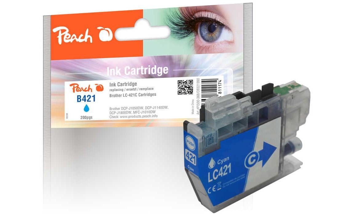 1741247 - Mediatech Peach Tinte Brother LC-421 Cyan 200 Seiten