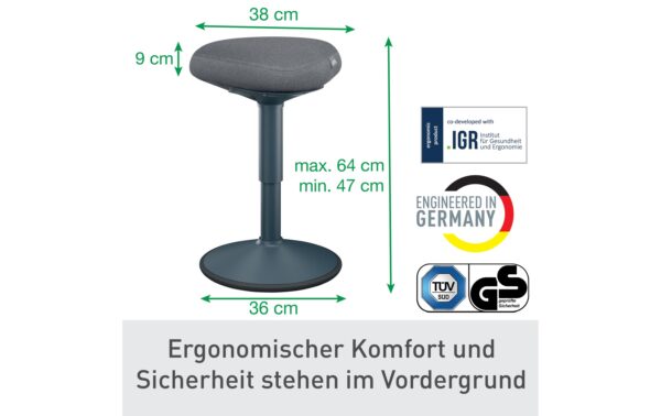 Leitz Ergonomischer Ergo Active Sitzhocker dunkelgrau