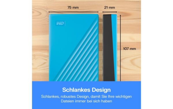 WD My Passport 2.5 6TB Sky Blue USB 3.0, 2.5'', 20.6mm, 256-bit enrcyption