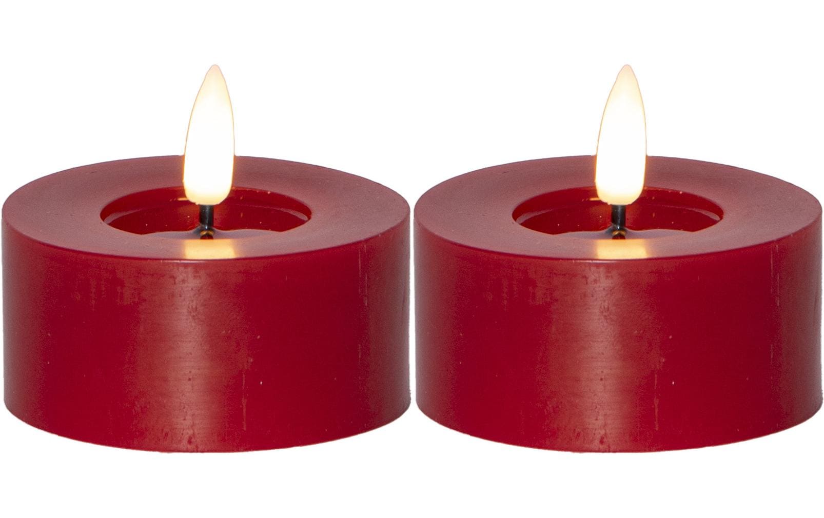 1745123 - Mediatech Star Trading LED Teelicht 2 Pack Flow Indoor, Rot, 5.5cm Höhe, Timerfunktion