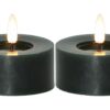 Star Trading LED Teelicht 2 Pack Flow Indoor, Grün, 5.5cm Höhe, Timerfunktion