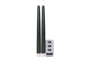 1745139 - Mediatech Star Trading LED Dinner Kerze 2 Pack Slim Indoor, Grün, 28.5cm Höhe, Timerfunktion