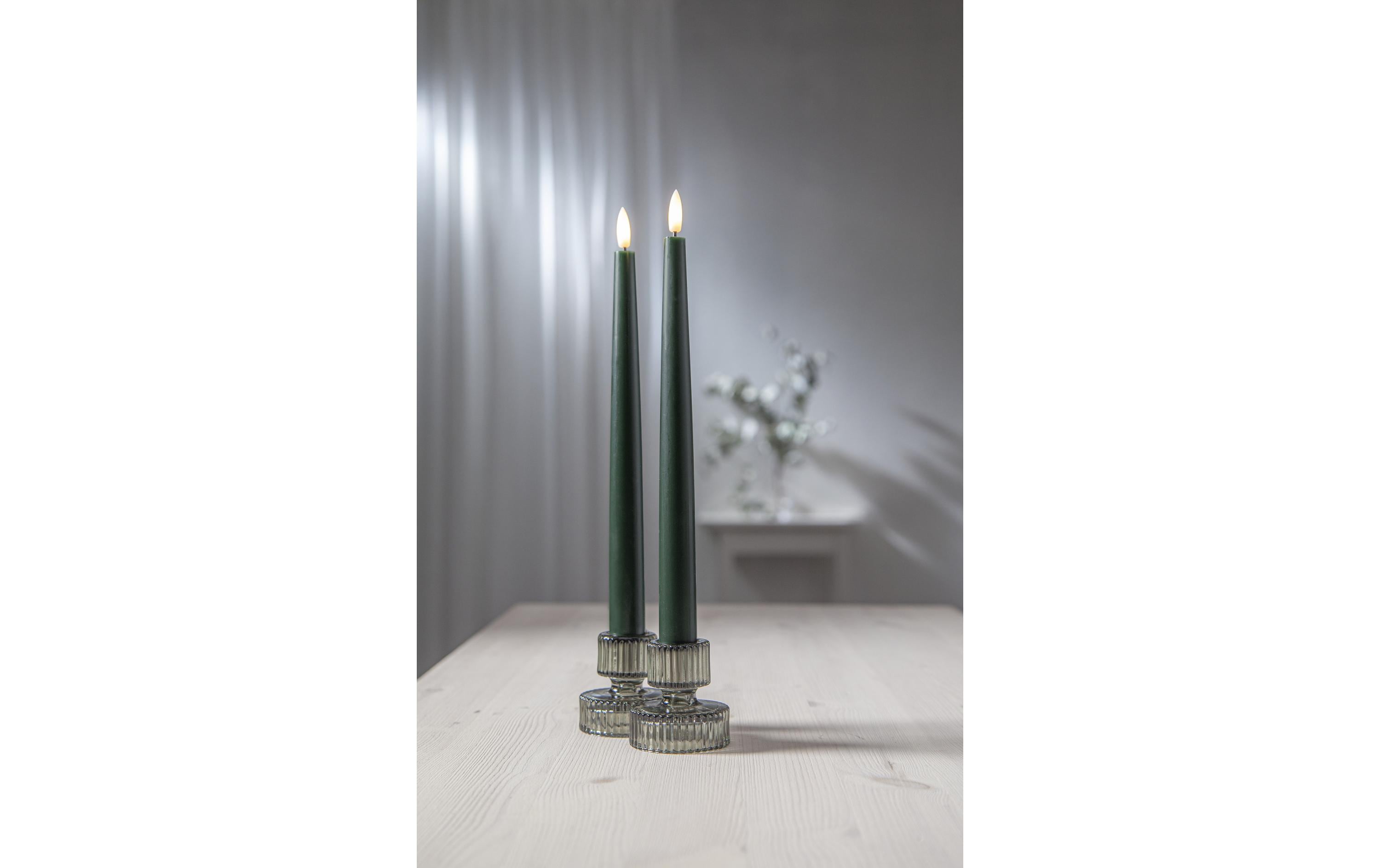 1745139_1 - Mediatech Star Trading LED Dinner Kerze 2 Pack Slim Indoor, Grün, 28.5cm Höhe, Timerfunktion
