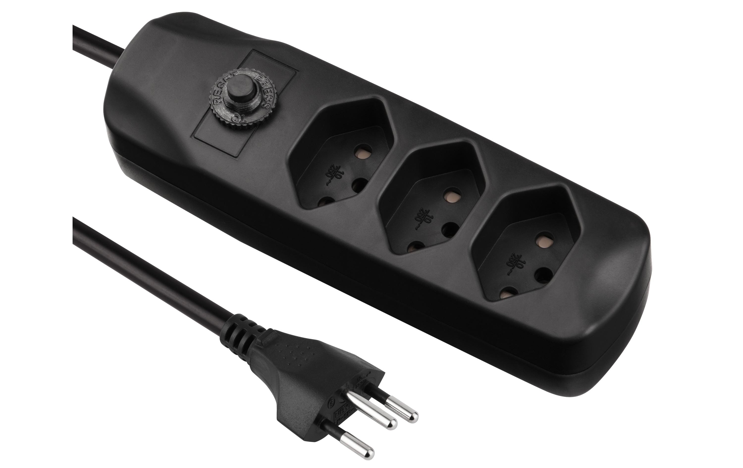 1748179_1 - Mediatech F.power Steckdosenleiste 3xT13 KIT25 230V, H05VV-F 3G1.00, OS, schwarz (5/25)