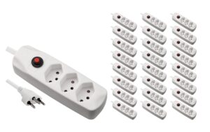 F.power Steckdosenleiste 3xT13 KIT25 230V, H05VV-F 3G1.00, OS, weiss (5/25)