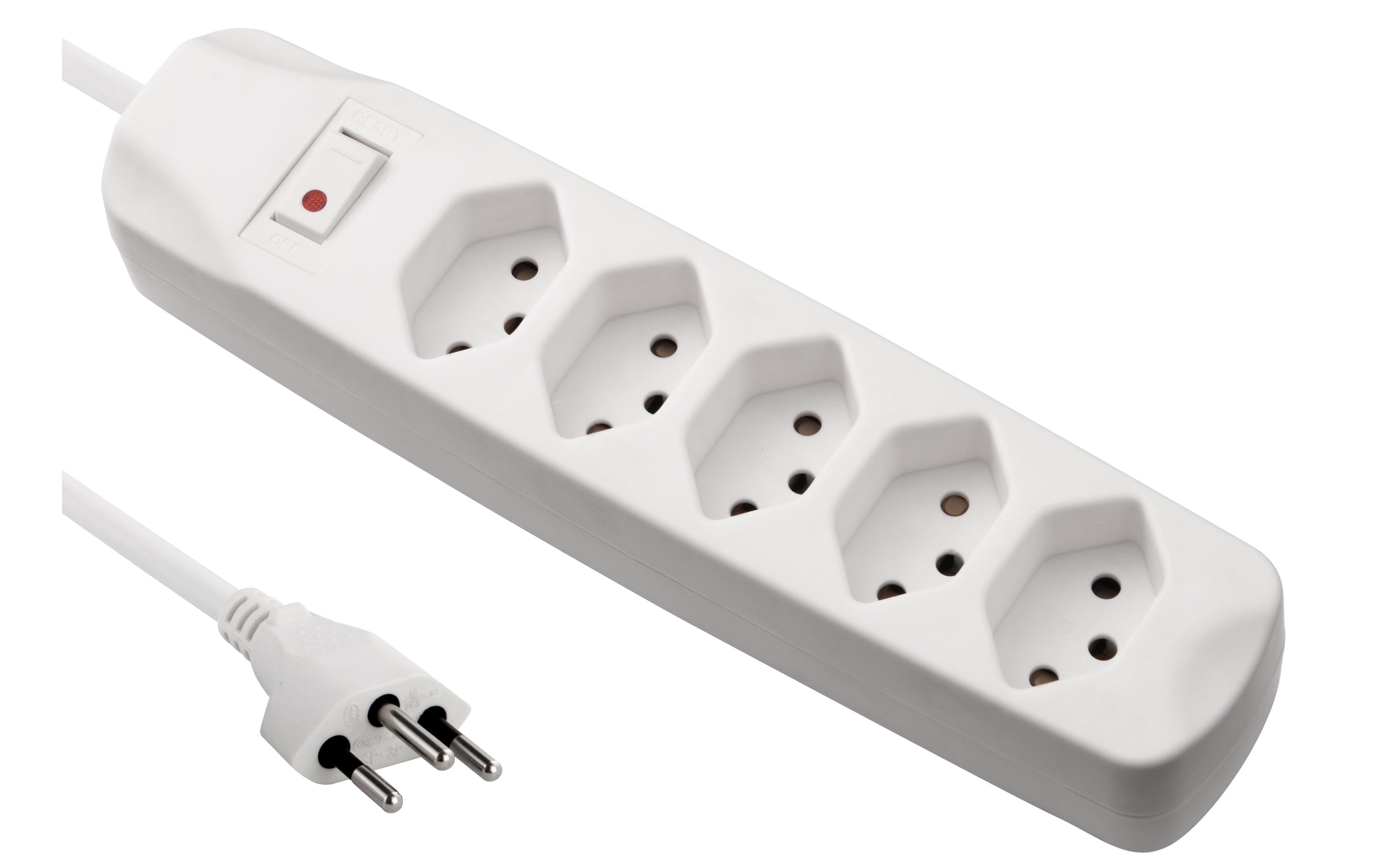 1748186_1 - Mediatech F.power Steckdosenleiste 5xT13 KIT25 230V, H05VV-F 3G1.00, MS, weiss (5/25)