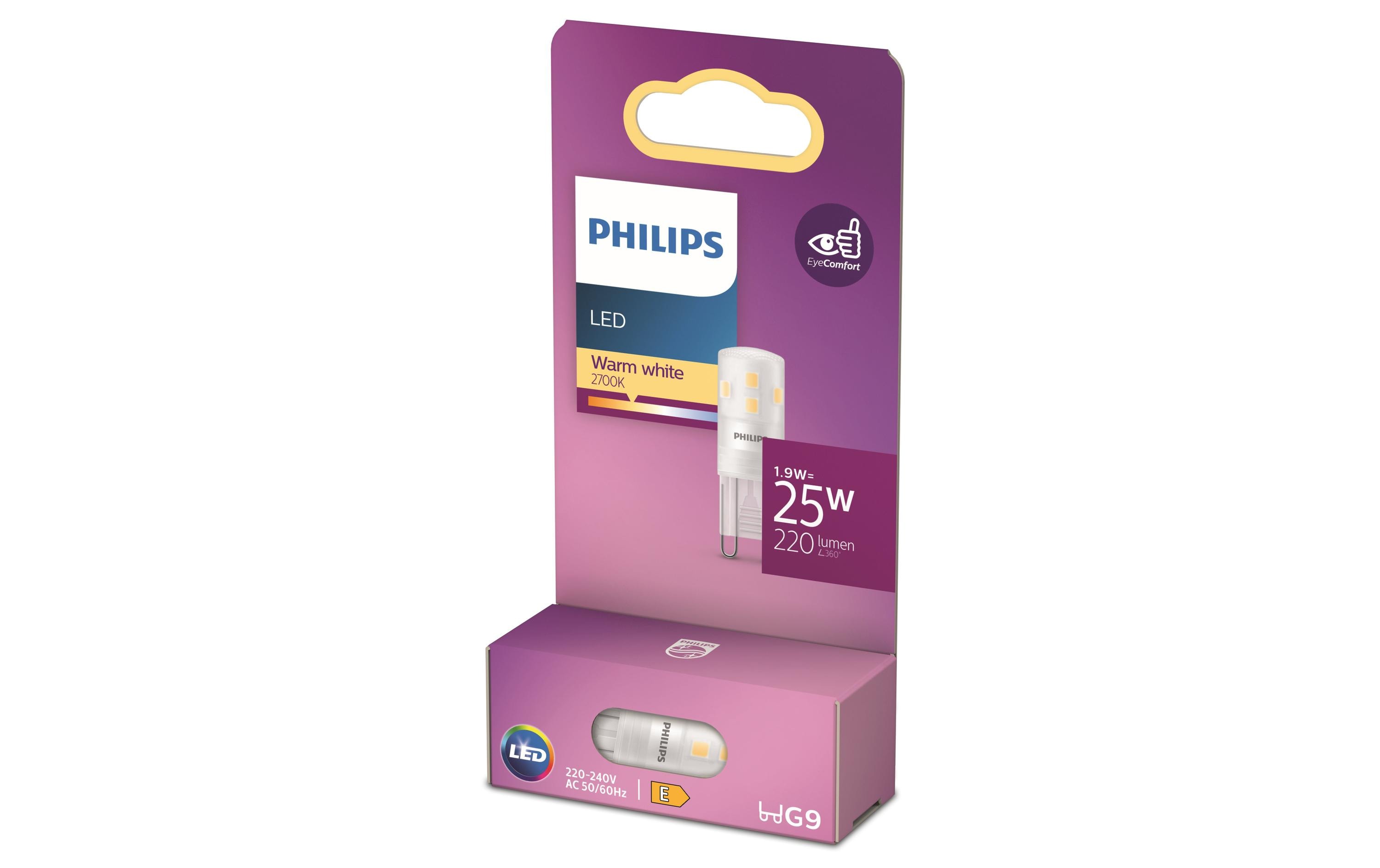 1748480_1 - Mediatech Philips LED Lampe 2W (25W) G9, 204lm, 2700K, klar