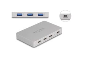 Delock 7 Port USB Hub 4x USB-C Buchse 3x USB-A Buchse mit PD 82 W