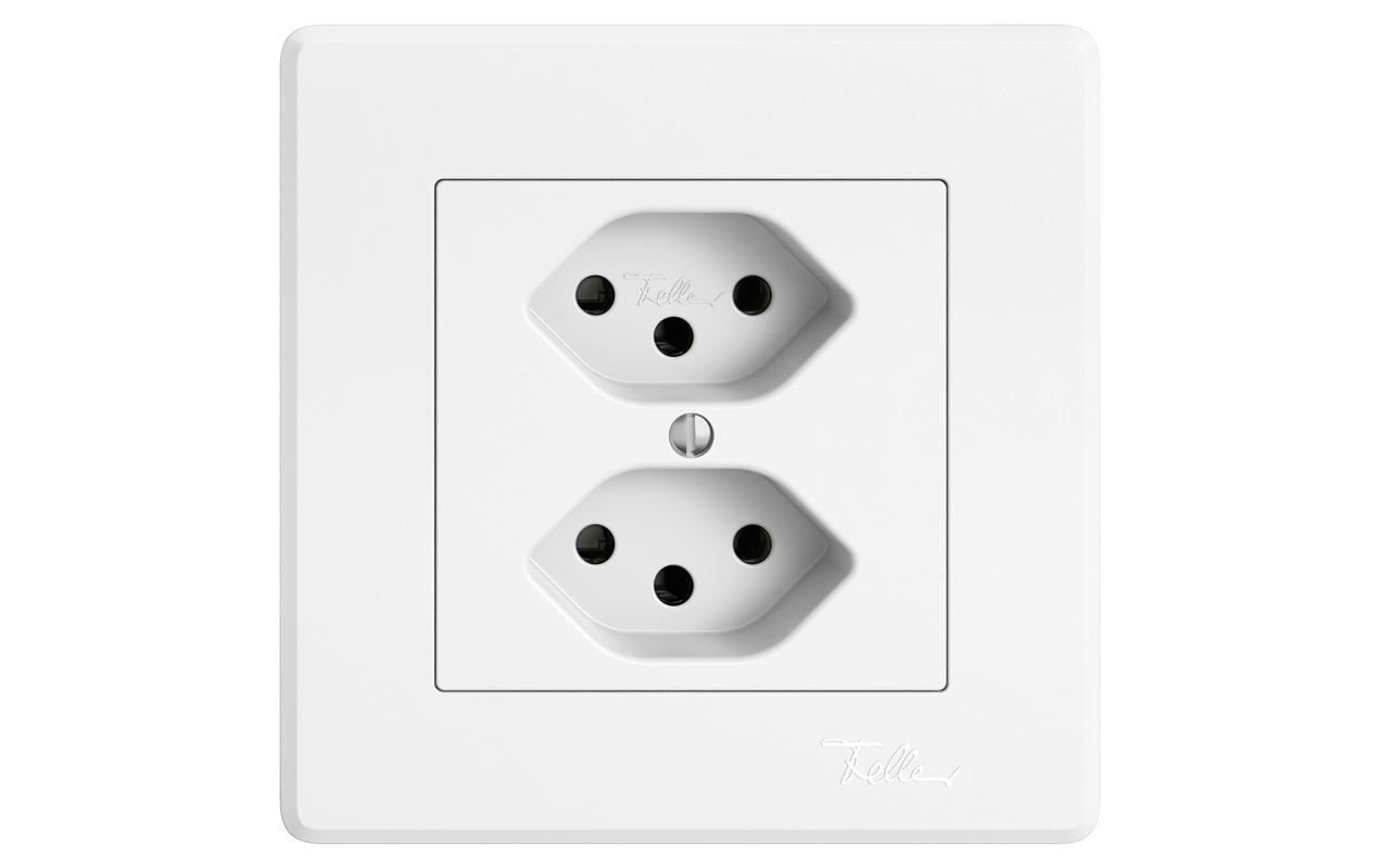1754273 - Mediatech Feller EDIZIOliv Steckdose 2XT13, UP, weiss Komplettset mit Steckklemmen Snapfix kaufen Schweiz | Mediatech.ch