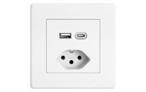 Feller EDIZIOliv Steckdose 1xUSB A, 1xUSB C Komplettset mit Steckklemmen Snapfix