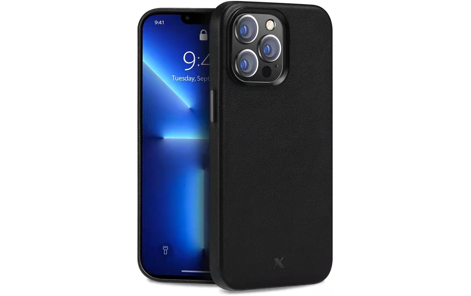 1760203 - Mediatech Nevox StyleShell Echt Leder, schwarz iPhone 16 Pro