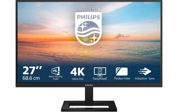 Philips 27 27E1N1900AE/00 3840x2160, 60 Hz HDMI, Hub, USB 3.2, PD 65W, HV, Speaker