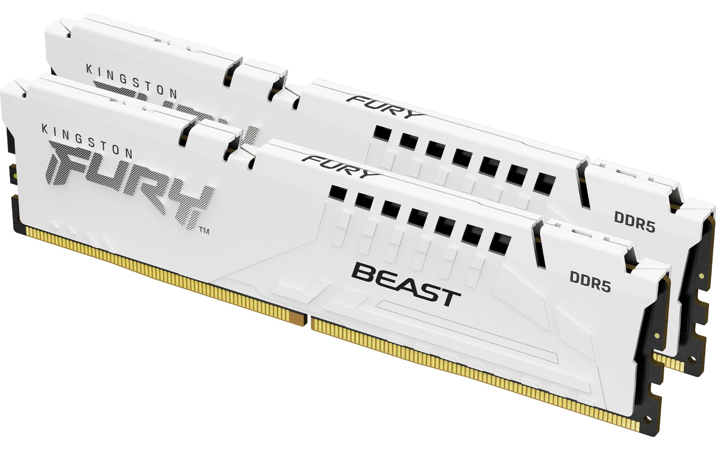 1764388 - Mediatech Kingston FURY Beast White DDR5 32GB 2-Kit 6000MT/s 2x 16GB, CL36-44-44, 1.35V, 288Pin, EXPO kaufen | Mediatech.ch