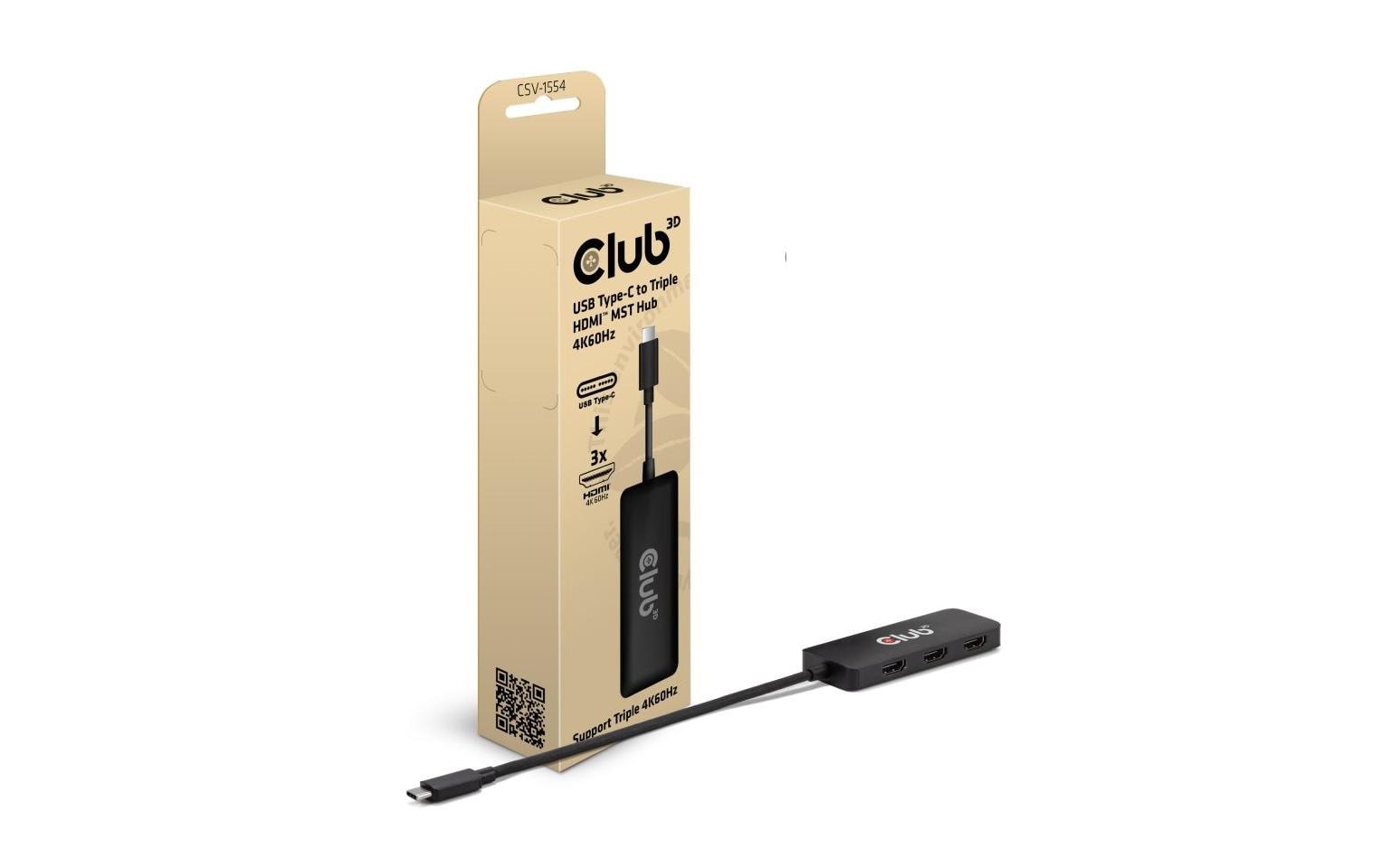 1766285 - Mediatech Club 3D,USB Typ-C Hub auf 3x HDMI 4K60Hz, 28.55 cm