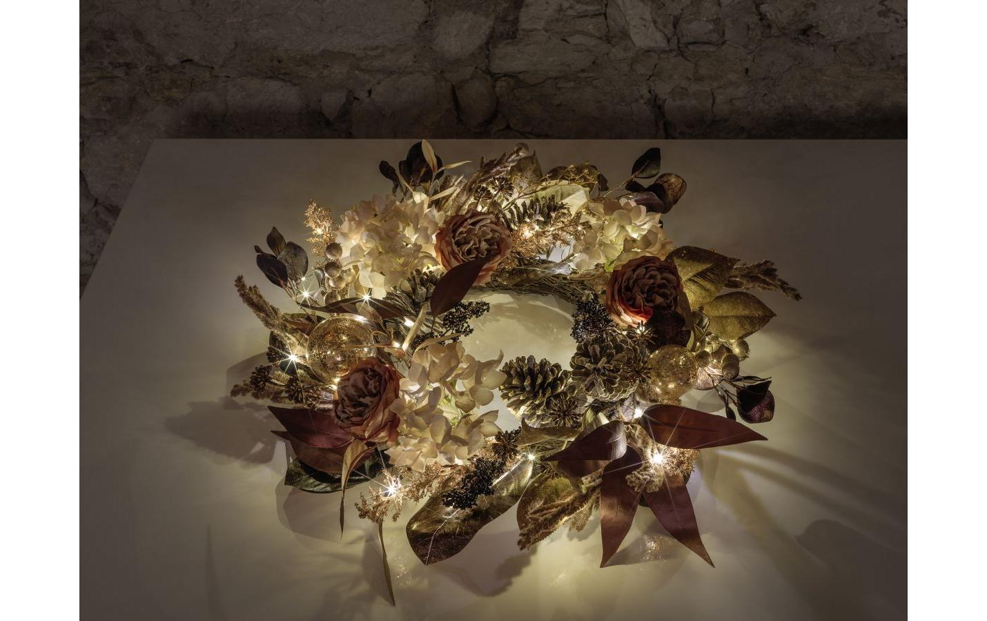 1768422_1 - Mediatech STT LED Kranz Flower wreath 75 LED, ww, D75cm, Timer 6/18, indoor