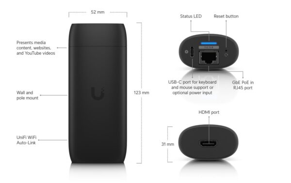 Ubiquiti UniFi Connect UC-CAST-PRO Digital Signage Player, LAN, HDMI, managbar