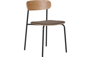 House Nordic Estepona Stuhl 2er Set 2 Stk., Eiche, m. schwarzen Beinen
