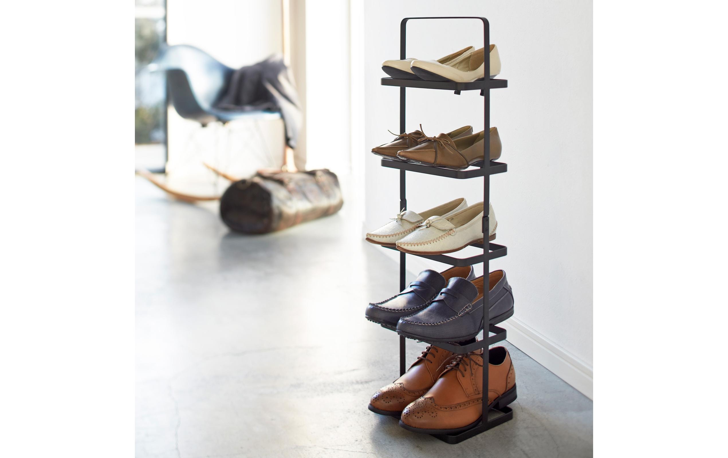 1770684_1 - Mediatech Yamazaki Schuhregal hoch TOWER Metall, 22x18x77.5cm (LxBxH), Schwarz