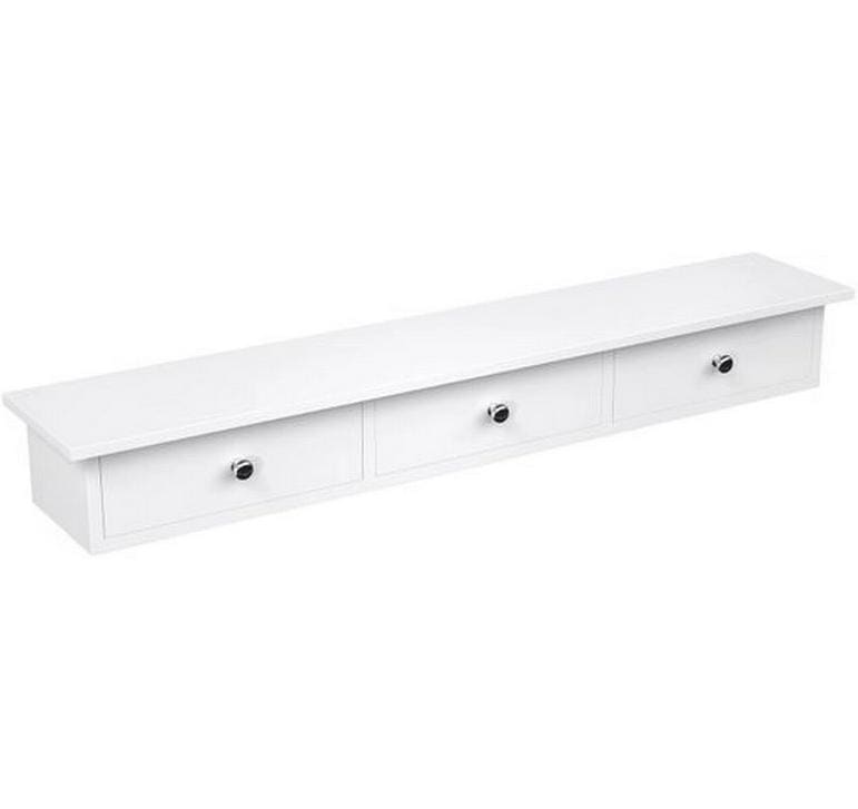 1771217 - Mediatech Songmics Wandregal mit Schubladen, Weiss 80x15x10 cm (LxBxH), Traglast 15 kg kaufen Schweiz | Mediatech.ch