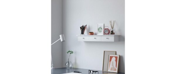 1771217_2 - Mediatech Songmics Wandregal mit Schubladen, Weiss 80x15x10 cm (LxBxH), Traglast 15 kg