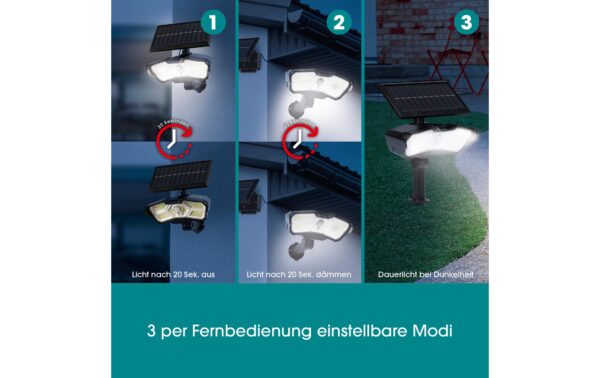 EASYmaxx Solarstrahler 3.7V schwarz Solarleuchte IP64, Wand oder Bodenmontage