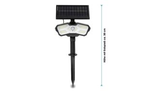 EASYmaxx Solarstrahler 3.7V schwarz Solarleuchte IP64, Wand oder Bodenmontage