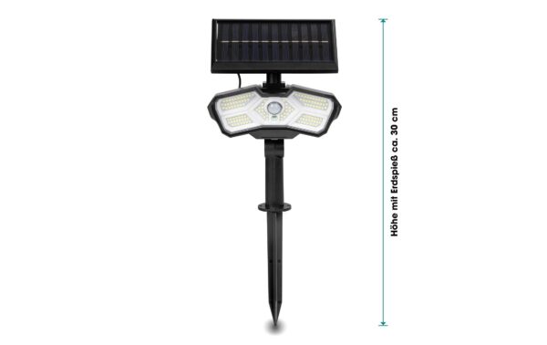EASYmaxx Solarstrahler 3.7V schwarz Solarleuchte IP64, Wand oder Bodenmontage