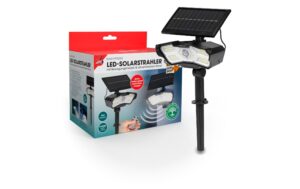 EASYmaxx Solarstrahler 3.7V schwarz Solarleuchte IP64, Wand oder Bodenmontage