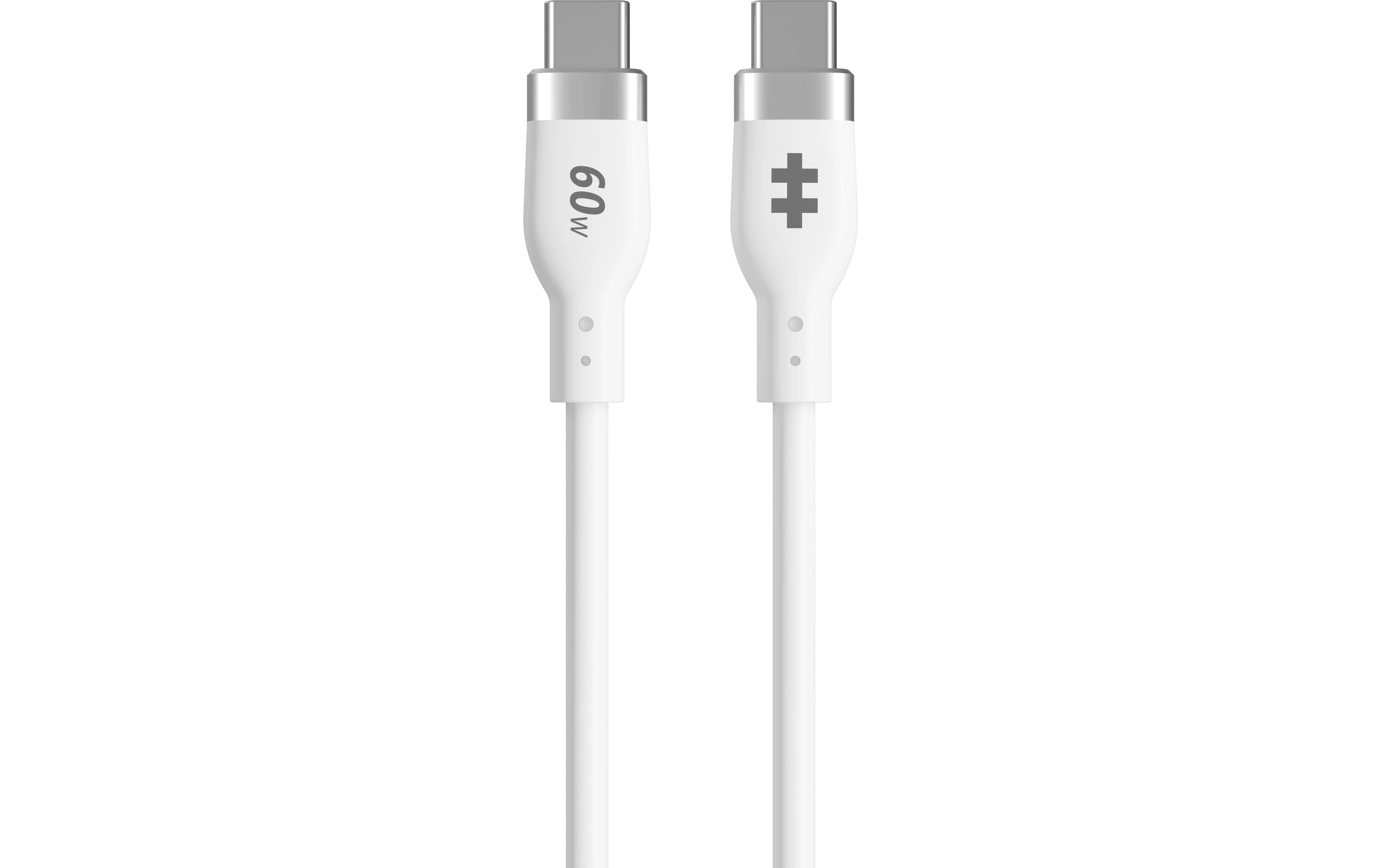 1773599 - Mediatech Hyper® 1.5m Silicone USB-C to USB-C 60W weiss
