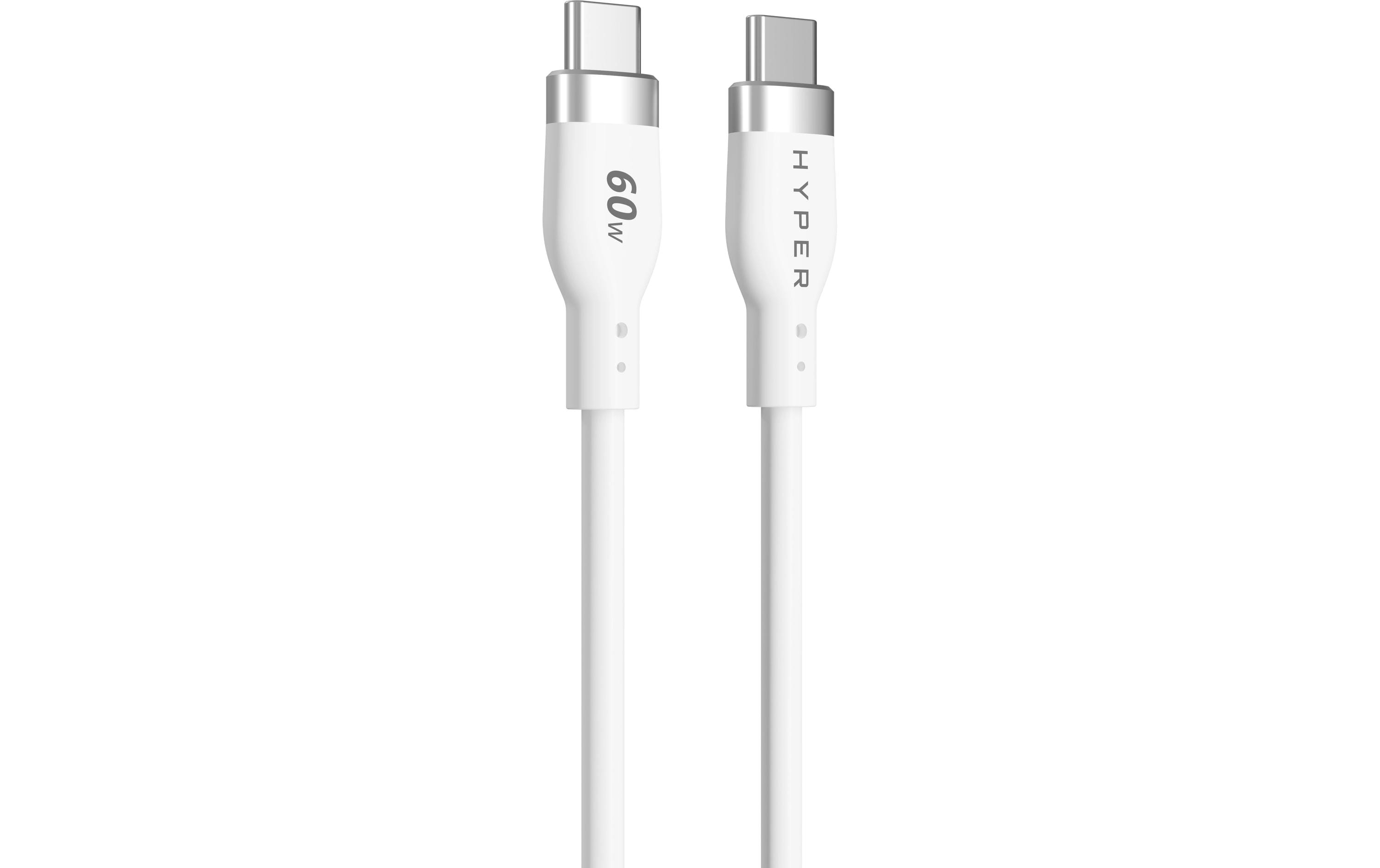 1773599_1 - Mediatech Hyper® 1.5m Silicone USB-C to USB-C 60W weiss