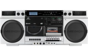 Medion LIFE P66538 Retro Boombox silber, DAB+, BT, Kassettendeck