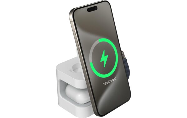 HYPER Qi2 3-in-1 Magnetic Charging Stand weiss