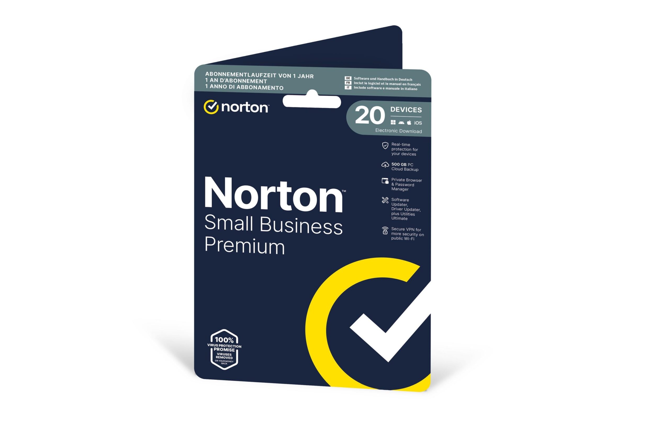 1783096 - Mediatech Norton Small Business Premium 2.0 ESD, Vollversion, 20 PC, 1J, 500GB kaufen Schweiz | Mediatech.ch