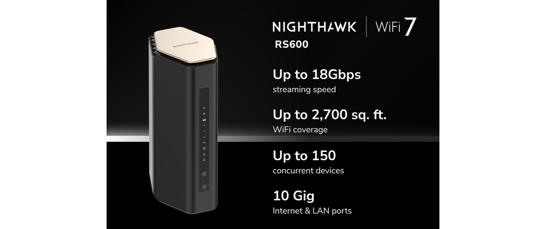 1783232_1 - Mediatech Netgear RS600 Nighthawk WiFi 7 Router Tri-Band WiFi 7, 10 Gbps RJ45