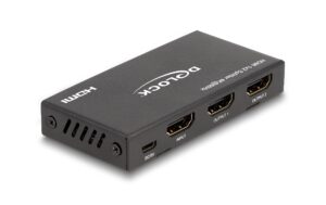 Delock HDMI Splitter 4K60Hz mit Downscaler 1x HDMI IN zu 2x HDMI OUT
