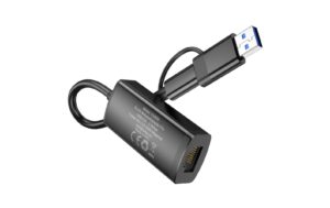 onit USB-C/A zu RJ-45 Netzwerkadapter Pro Aluminium Gehäuse, 2.5Gbps, schwarz
