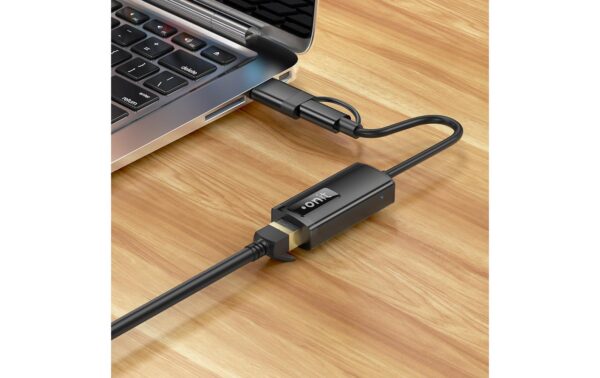 onit USB-C/A zu RJ-45 Netzwerkadapter Pro Aluminium Gehäuse, 2.5Gbps, schwarz