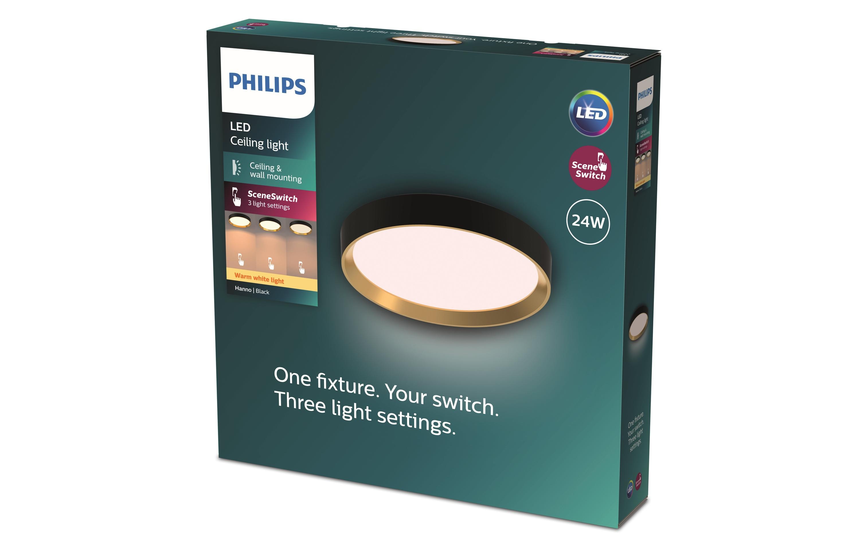 1787772_1 - Mediatech Philips Deckenleuchte Hanno 24W, SceneSwitch, 2700K, 2700 LM, sz-gold.