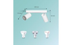 1787781_3 - Mediatech Philips 2er Spot Idris 5W GU10, IP44, ws, ohne Leuchtmittel