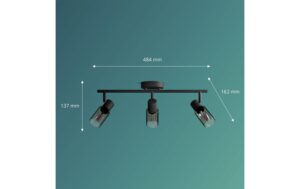 Philips 3er Spot  Palms 25W E14, sz, ohne Leuchtmittel