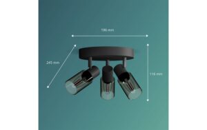 Philips 3er Spot  Palms 25W E14, rund, sz, ohne Leuchtmittel