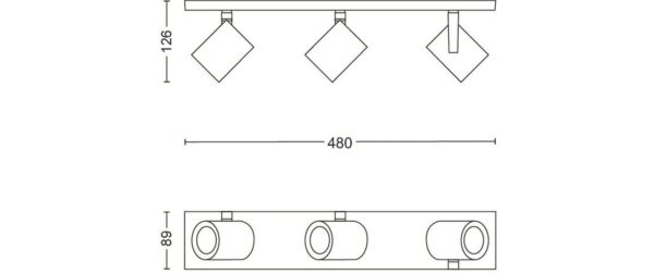 1787994_3 - Mediatech Philips Hue White & Col. amb. argenta 3 flg. weiss 3x350lm