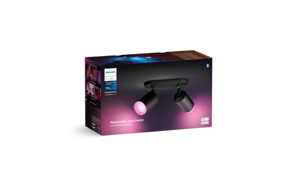 Philips Hue White & Col. amb. Fugato 2 flg. schwarz 2x350lm