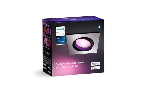 Philips Hue White & Col. amb. Centura Einbauspot eckig aluminium 350lm