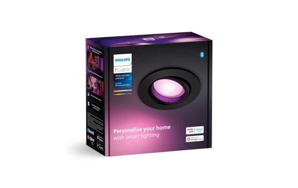 Philips Hue White & Col. amb. Centura Einbauspot rund schwarz 350lm