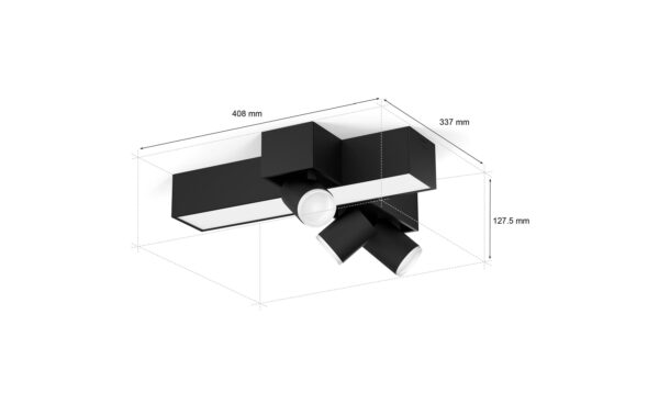 1788021_3 - Mediatech Philips Hue White & Col. amb Centris Cross Spot 3 flg. schwarz 2810lm