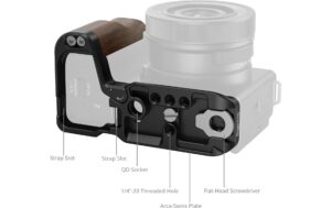 SmallRig L-Shape Mount Plate with Wooden Handle for Sony ZV-E10 II