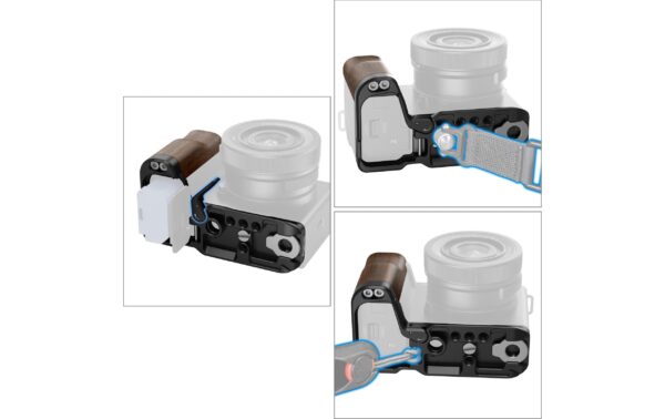 SmallRig L-Shape Mount Plate with Wooden Handle for Sony ZV-E10 II
