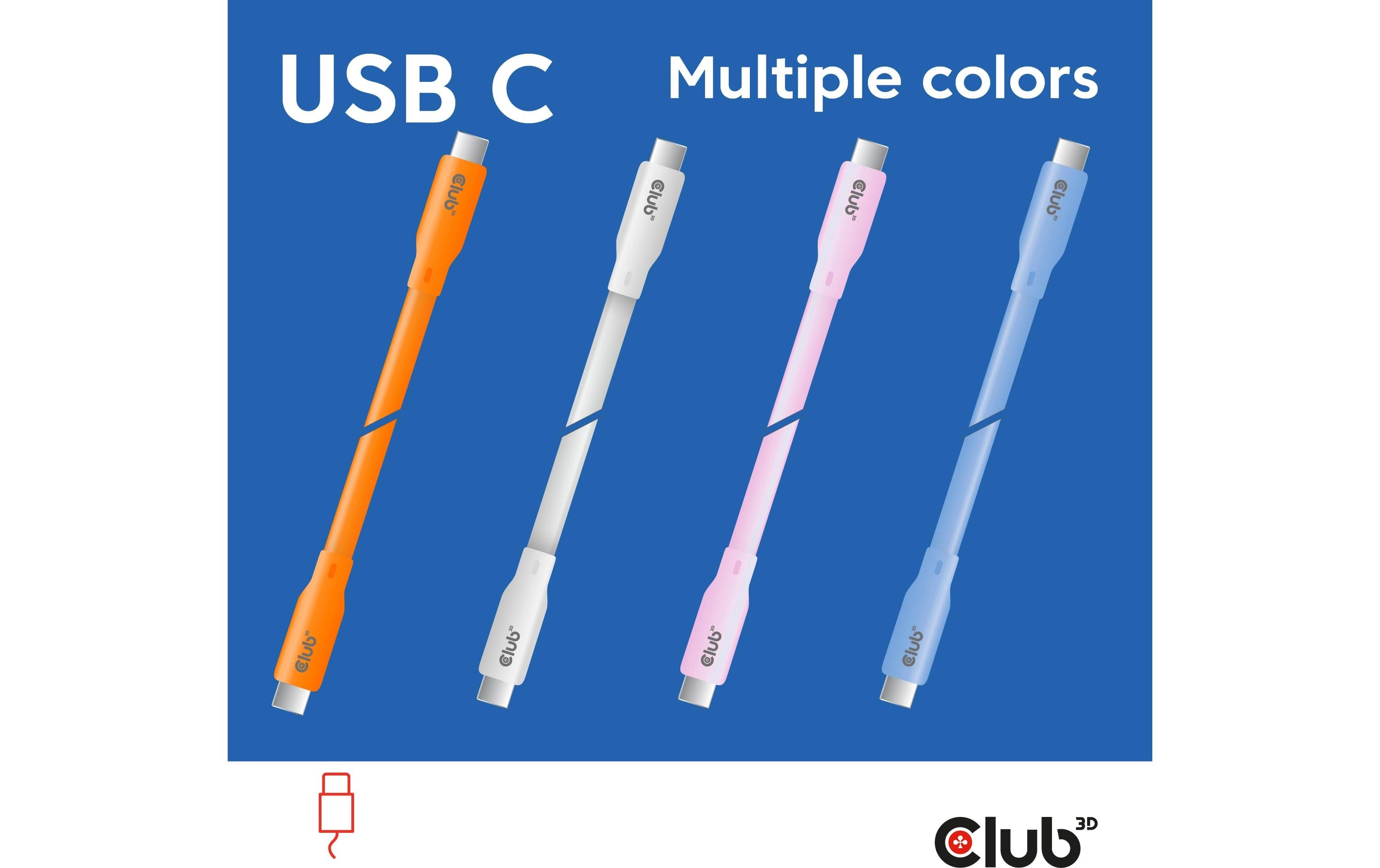 1796661_1 - Mediatech Club 3D, USB Lifestyle USB-C Kabel PD 240W,20Gbps 2m orange