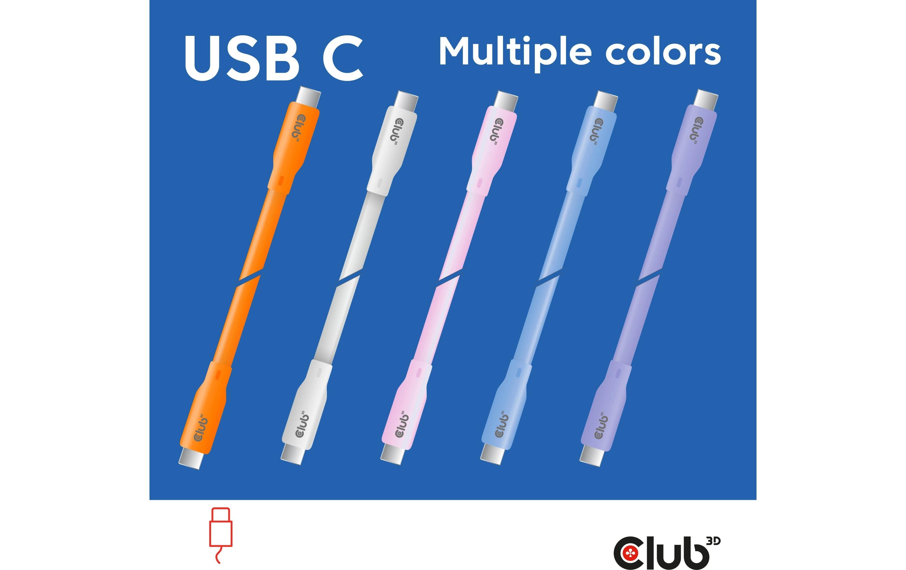 1796665_1 - Mediatech Club 3D, USB Lifestyle USB-C Kabel PD 240W,20Gbps 2m lila